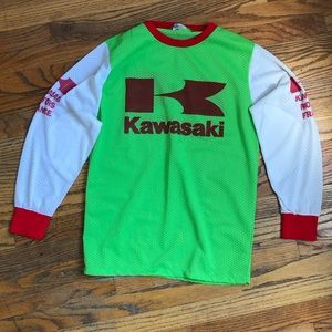 Kawasaki vintage moto cross long sleeve shirt